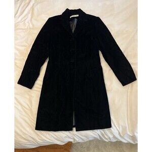 INC International Concepts Black Velvet Three Button Blazer Jacket Womens Size 6